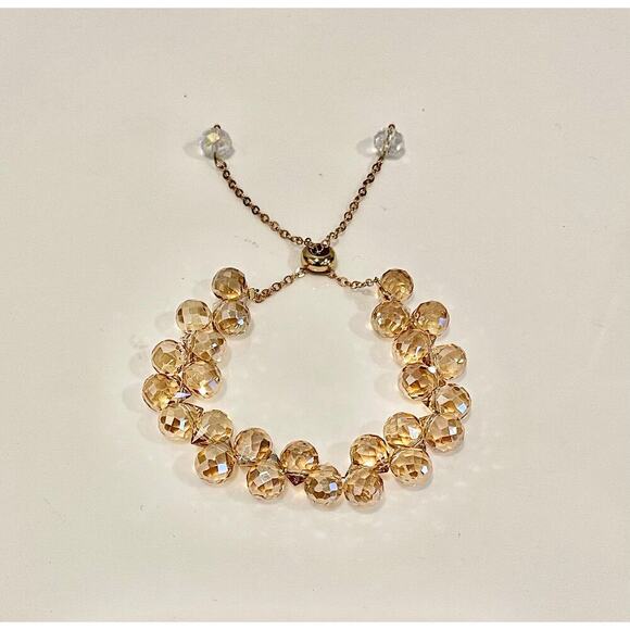 Swarovski Beaded Bracelet- Brown/Gold - Picture 5 of 7